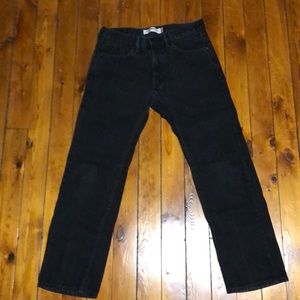 Faded black straight leg jeans